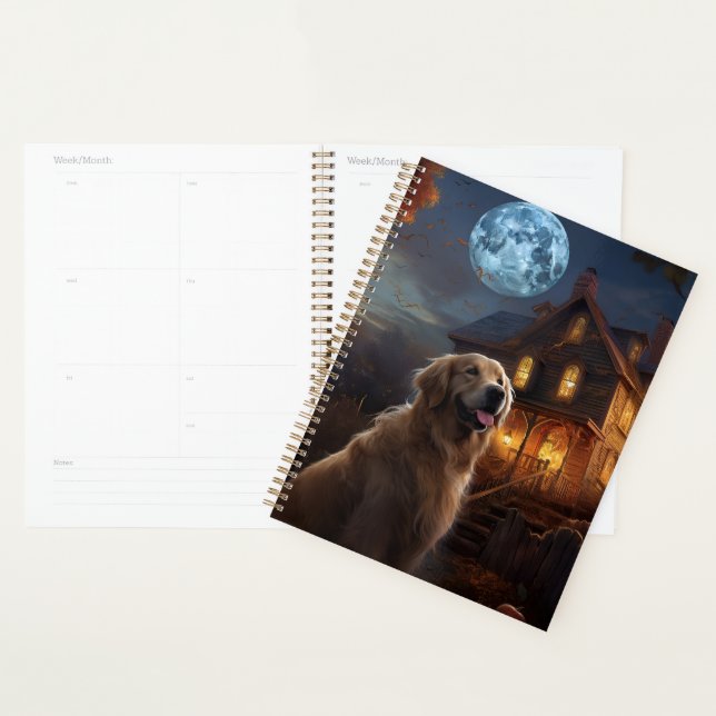 Golden Retriever Halloween effroi (Devant avec enveloppe)