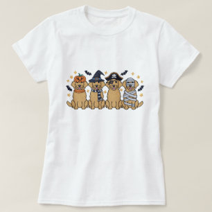  Golden Retriever Halloween Embroidery  Four Cute  T-Shirt