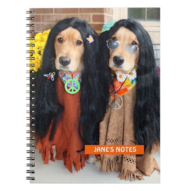 Golden Retriever Halloween Hippie Carnet (Devant)