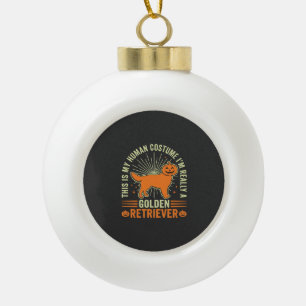 Golden Retriever Halloween Human Costume Vintage D Ceramic Ball Christmas Ornament