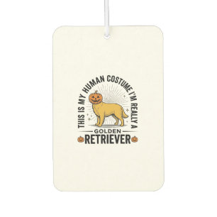 Golden Retriever Halloween Pumpkin Costume Design_ Air Freshener