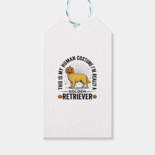 Golden Retriever Halloween Pumpkin Costume Design_ Gift Tags