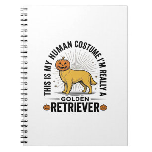 Golden Retriever Halloween Pumpkin Costume Design_ Notebook