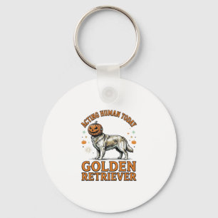 Golden Retriever Halloween Pumpkin Dog Costume Shi Keychain