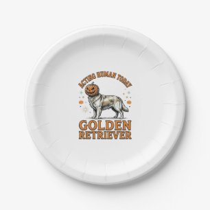 Golden Retriever Halloween Pumpkin Dog Costume Shi Paper Plate