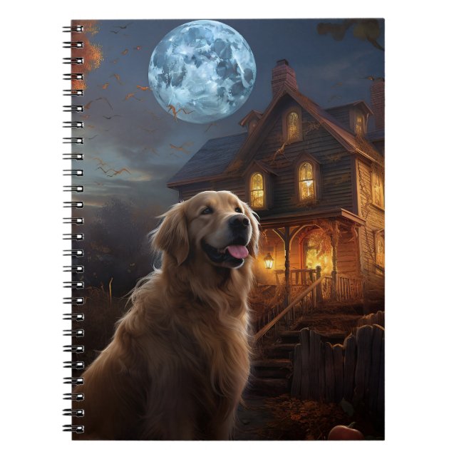 Golden Retriever Halloween Scary Notebook (Front)