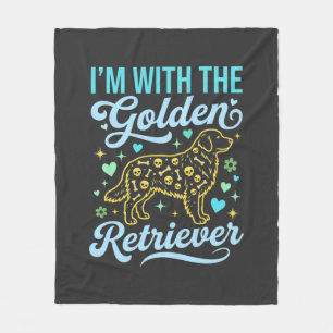 Golden Retriever Halloween Skull Pattern Dog Lover Fleece Blanket