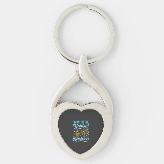 Golden Retriever Halloween Skull Pattern Dog Lover Keychain (Front)