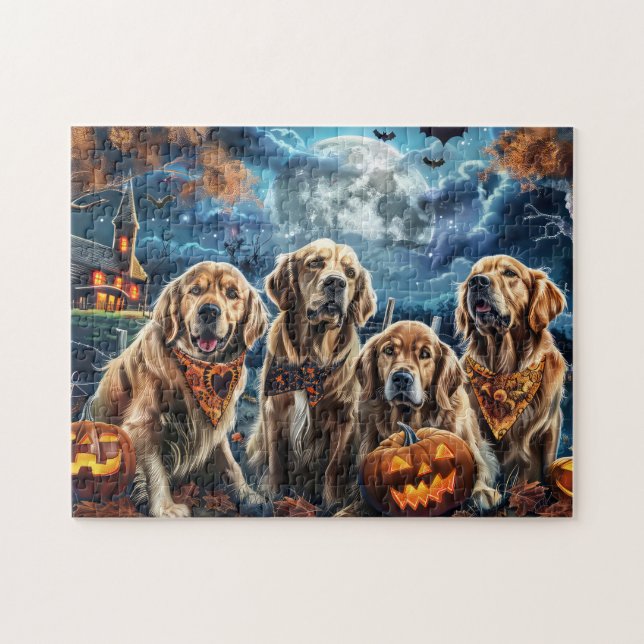 Golden Retriever Halloween Spooky  Jigsaw Puzzle (Horizontal)