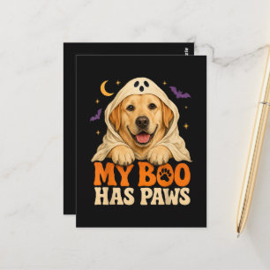 Golden Retriever Halloween Spooky Paws Postcard