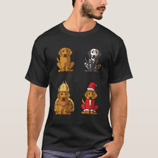 Golden Retriever Halloween Thanksgiving For Christ T-Shirt