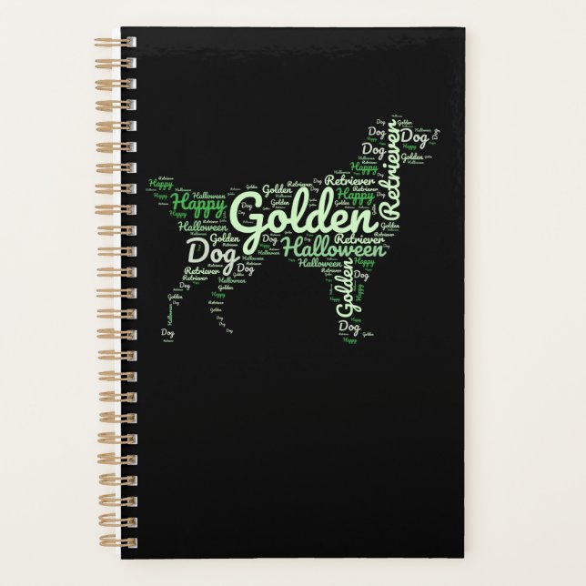 Golden Retriever Halloween Typography (Devant)