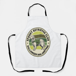 Golden Retriever Halloween Vintage Costume Badge_1 Apron