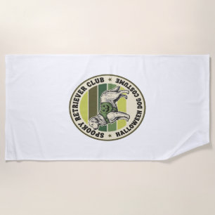 Golden Retriever Halloween Vintage Costume Badge_1 Beach Towel