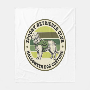 Golden Retriever Halloween Vintage Costume Badge_1 Fleece Blanket