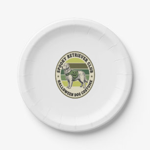 Golden Retriever Halloween Vintage Costume Badge_1 Paper Plate