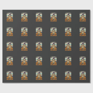 Golden Retriever Halloween Vintage Pumpkin Design Wrapping Paper
