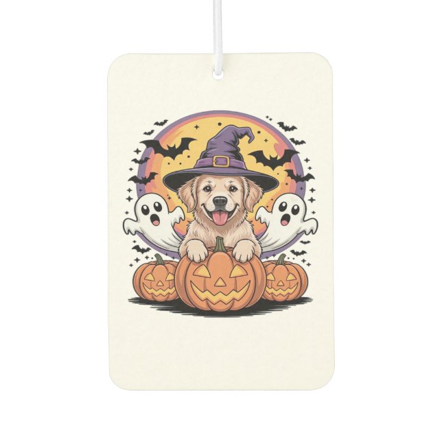 Golden Retriever Halloween Witch Dog Classic T-Shi Air Freshener (Front)