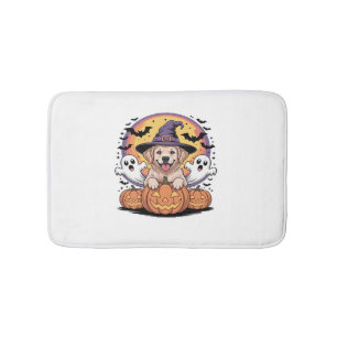 Golden Retriever Halloween Witch Dog Classic T-Shi Bath Mat