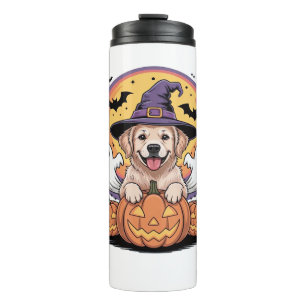Golden Retriever Halloween Witch Dog Classic T-Shi Thermal Tumbler