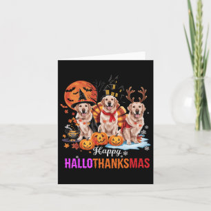Golden Retriever Happy Hallothanksmas Halloween Th Card