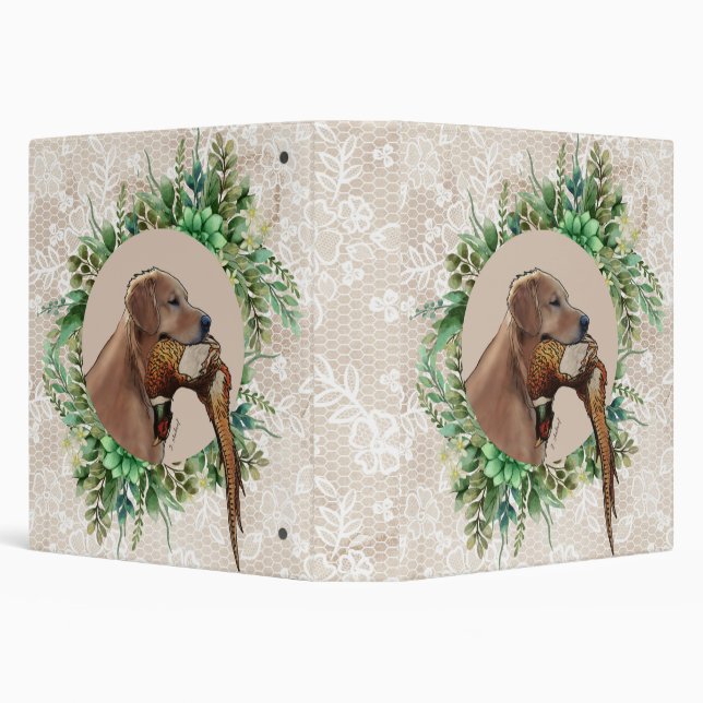 Golden Retriever Head with Pheasant Binder (Background)