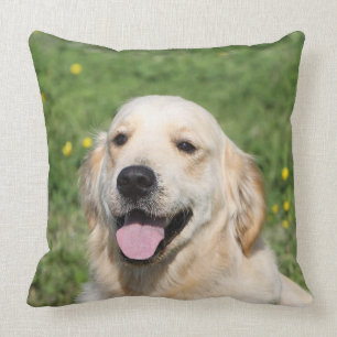 Golden Retriever Headshot 1 Throw Pillow