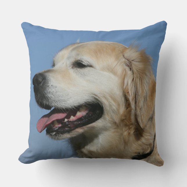 Golden Retriever Headshot 4 Throw Pillow (Front)