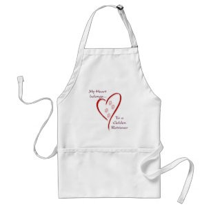 Golden Retriever Heart Belongs Standard Apron