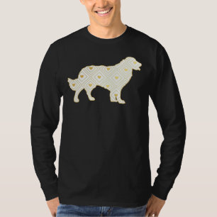 Golden Retriever Heart Patterned Silhouette T-Shirt