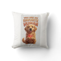 Golden Retriever Heart Throw Pillow