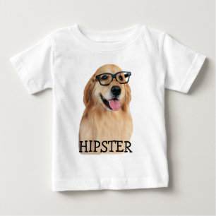 Golden Retriever Hipster Nerd Baby T-Shirt