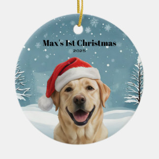 Golden Retriever Holiday 1 Ceramic Ornament