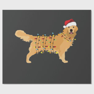 Golden Retriever Holiday Christmas Light Essential Wrapping Paper