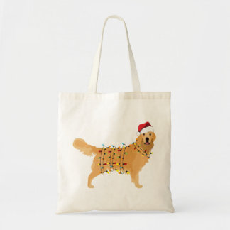 Golden Retriever Holiday Christmas Light Tote Bag