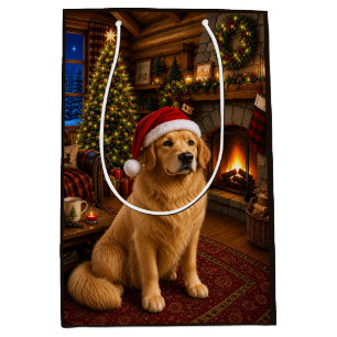 Golden Retriever Holiday Medium Gift Bag