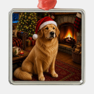Golden Retriever Holiday Metal Ornament