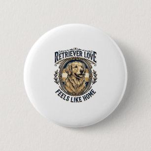 Golden Retriever Home Comfort Vintage Engraving Do 2 Inch Round Button