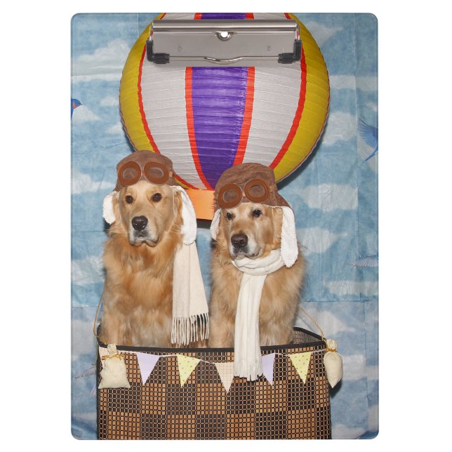 Golden Retriever Hot Air Balloon Pilots Clipboard (Front)