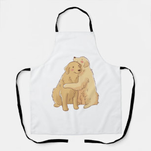 Golden Retriever hug    Apron