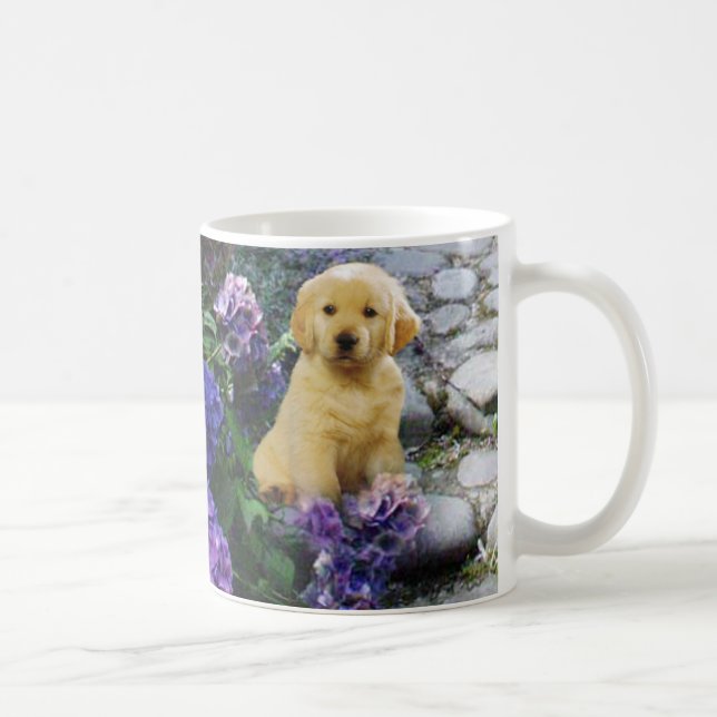 Golden Retriever Hydrangea Mug (Right)