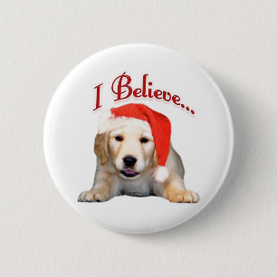 Golden Retriever I Believe - Button