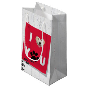 Golden Retriever I Love You Small Gift Bag