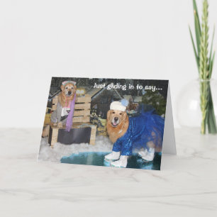 Golden Retriever Ice Skating Holiday