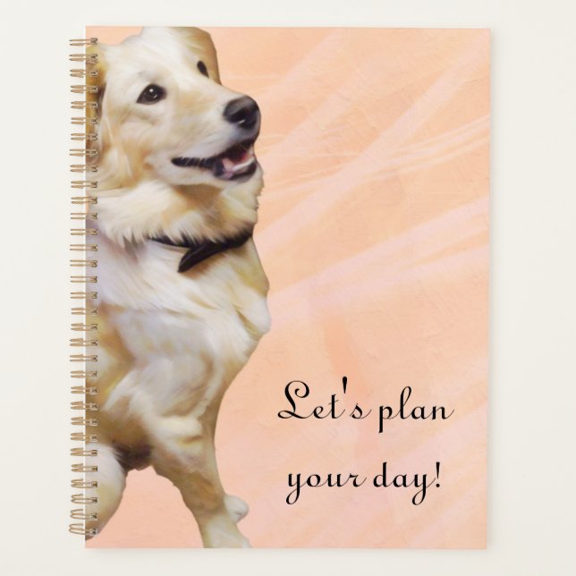 Golden Retriever In A Bowtie Planner (Front)