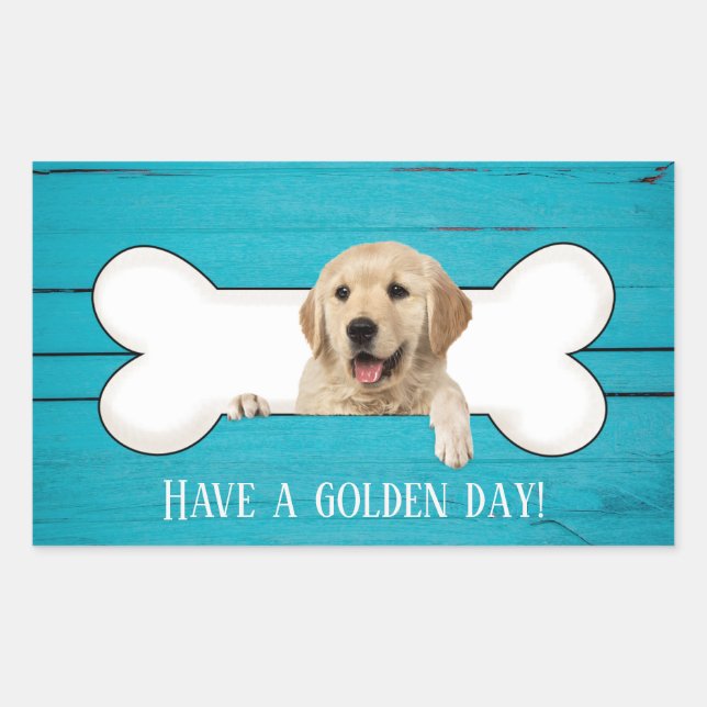 Golden Retriever in dog bone Sticker (Front)