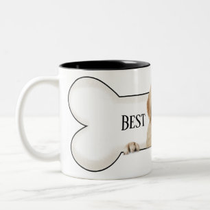 Golden Retriever in dog bone Two-Tone Coffee Mug