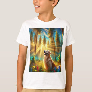 Golden Retriever in Enchanted Forest T-Shirt