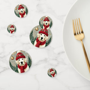 Golden Retriever in Festive Sweater - Cozy Christm Confetti