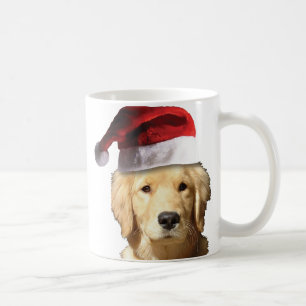 Golden Retriever In Santa Hat Coffee Mug